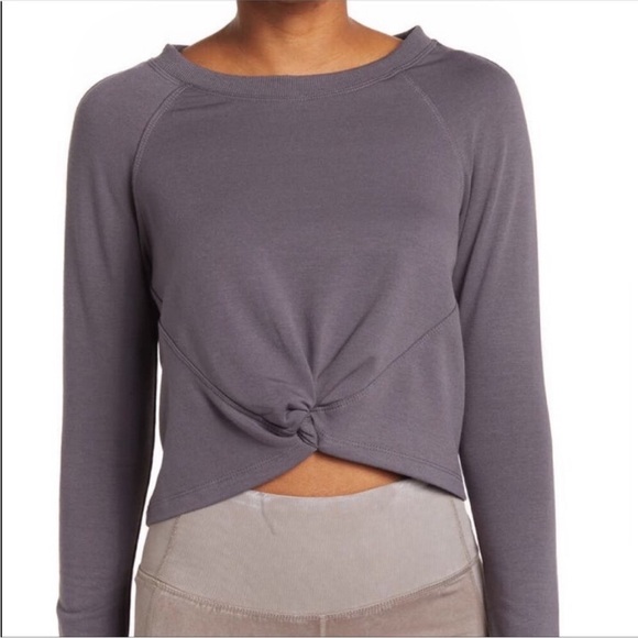 90 DEGREE BY REFLEX Terry Brushed High/Low Twist Front Top - Picture 13 of 14